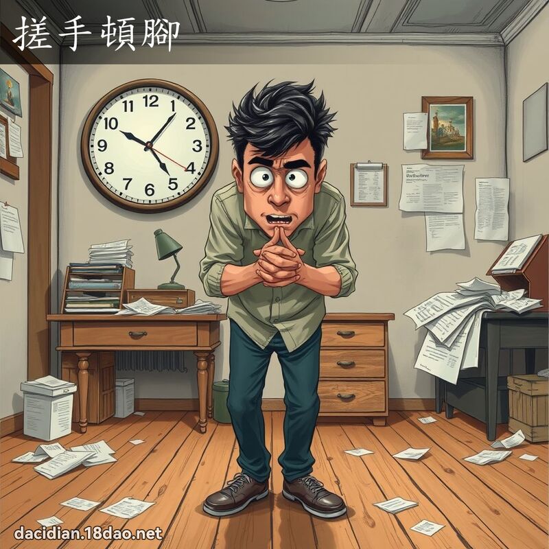 搓手顿脚 - 国语大辞典配图