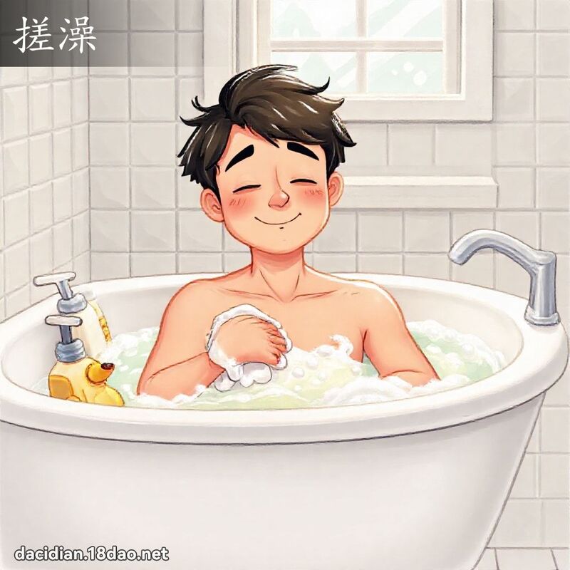 搓澡 - 国语大辞典配图