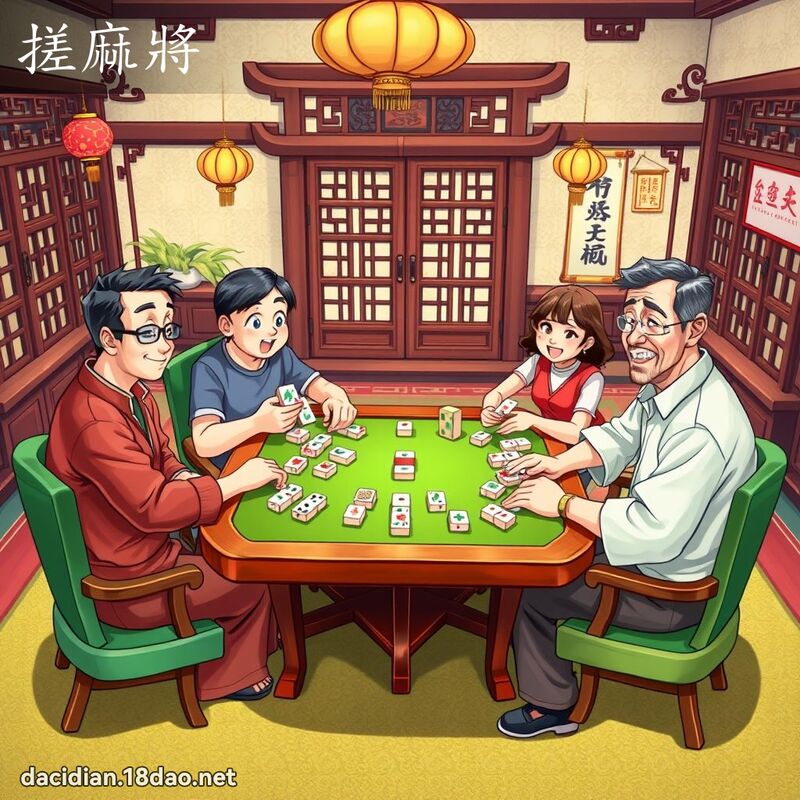 搓麻將 - 國語大辭典配圖