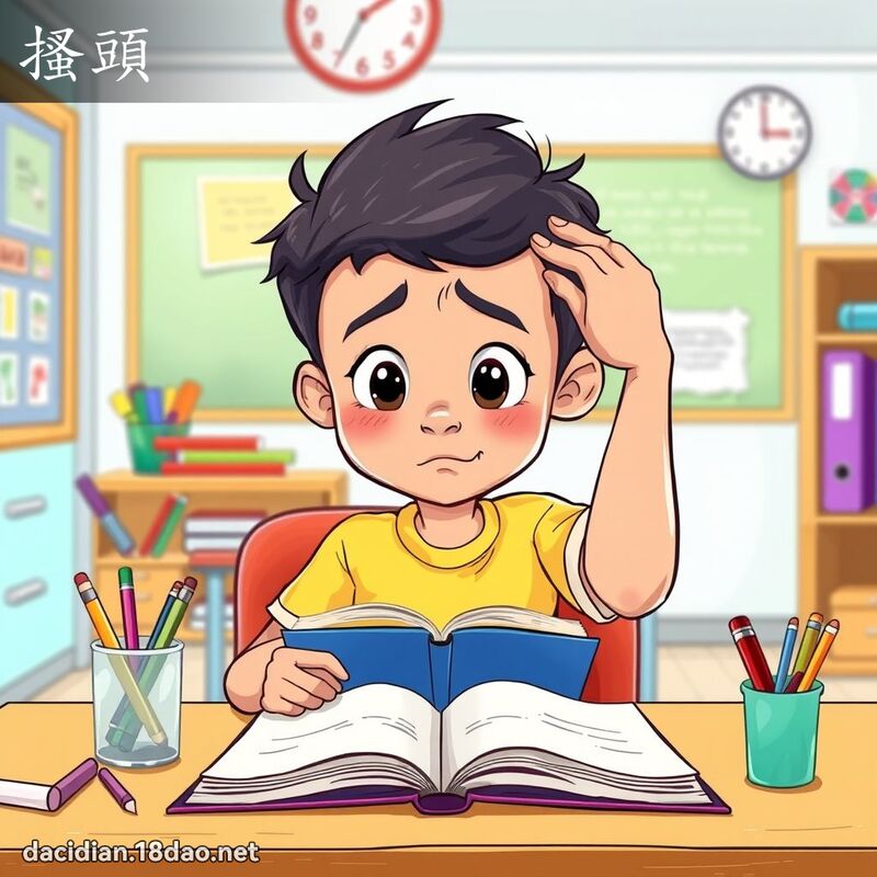 搔头 - 国语大辞典配图