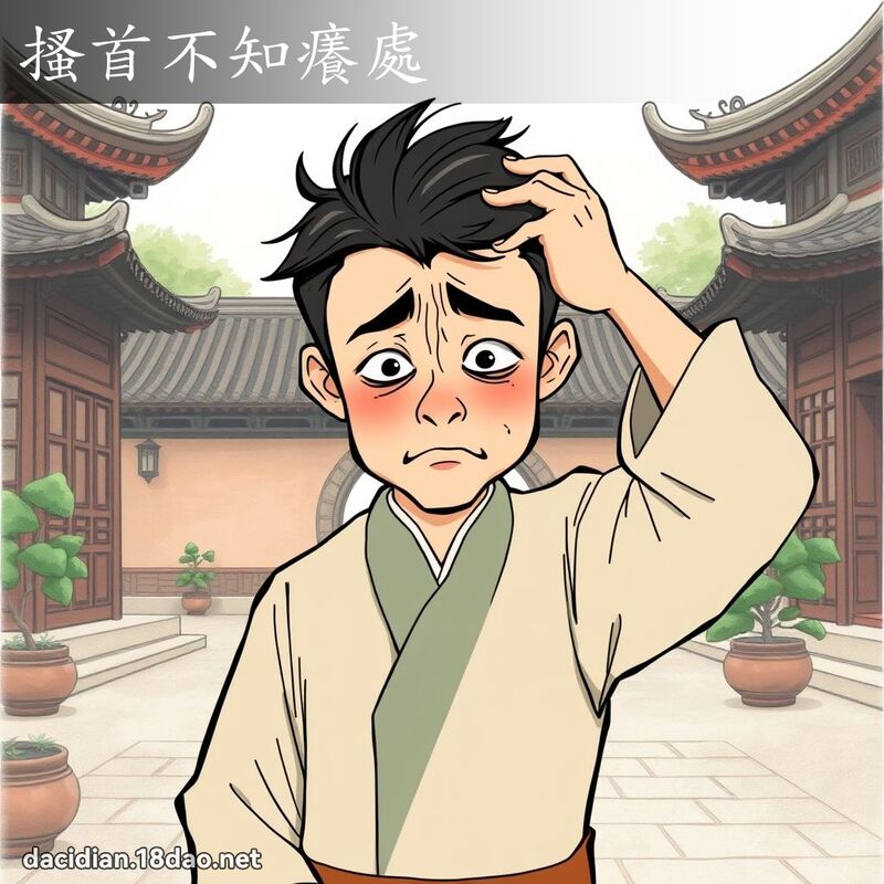 搔首不知痒处 - 国语大辞典配图