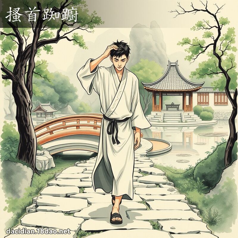 搔首踟躕 - 國語大辭典配圖