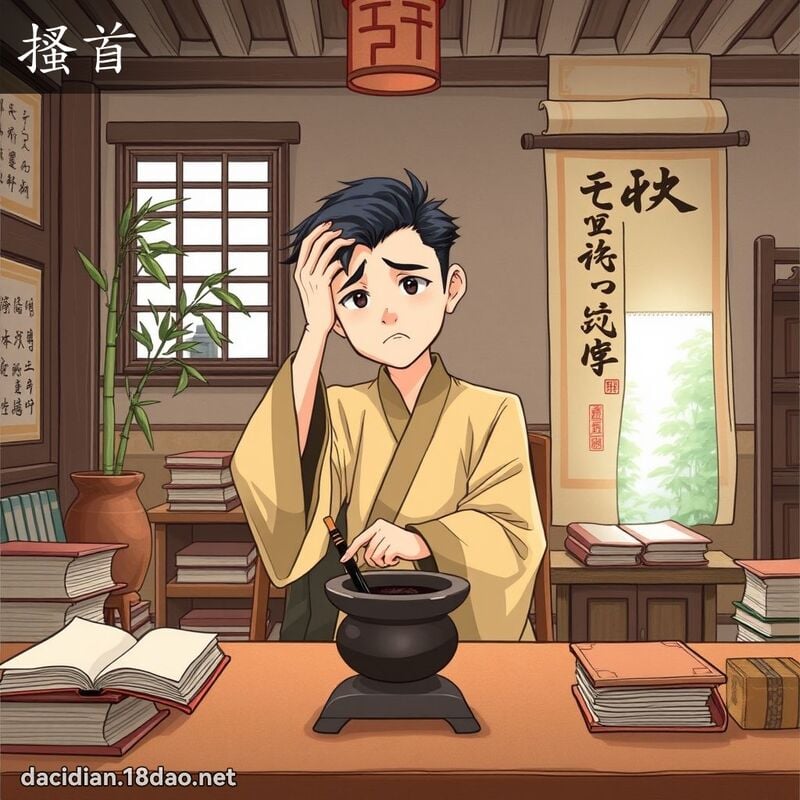搔首 - 國語大辭典配圖