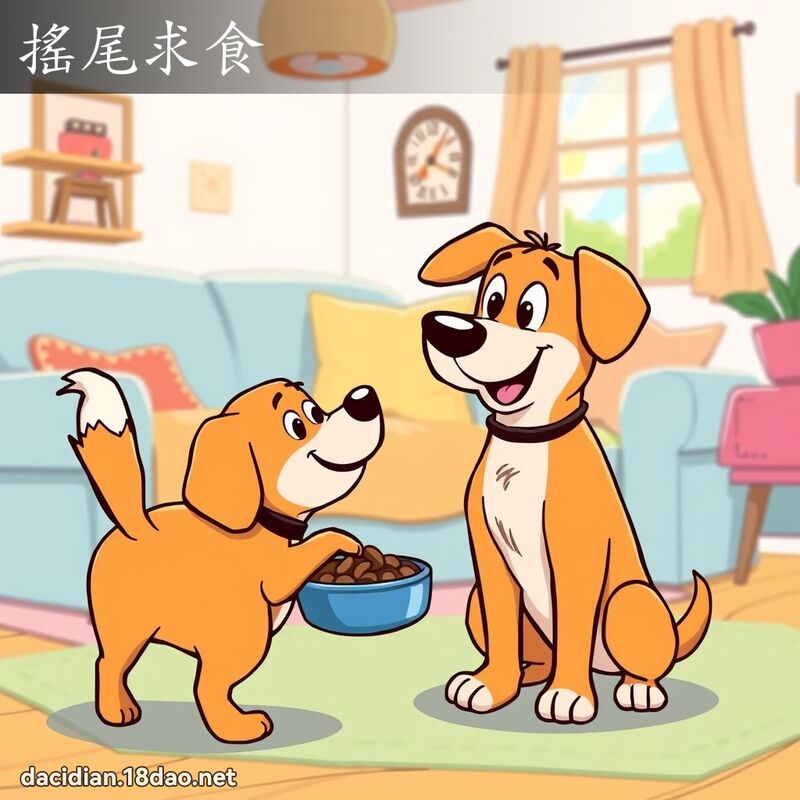 摇尾求食 - 国语大辞典配图