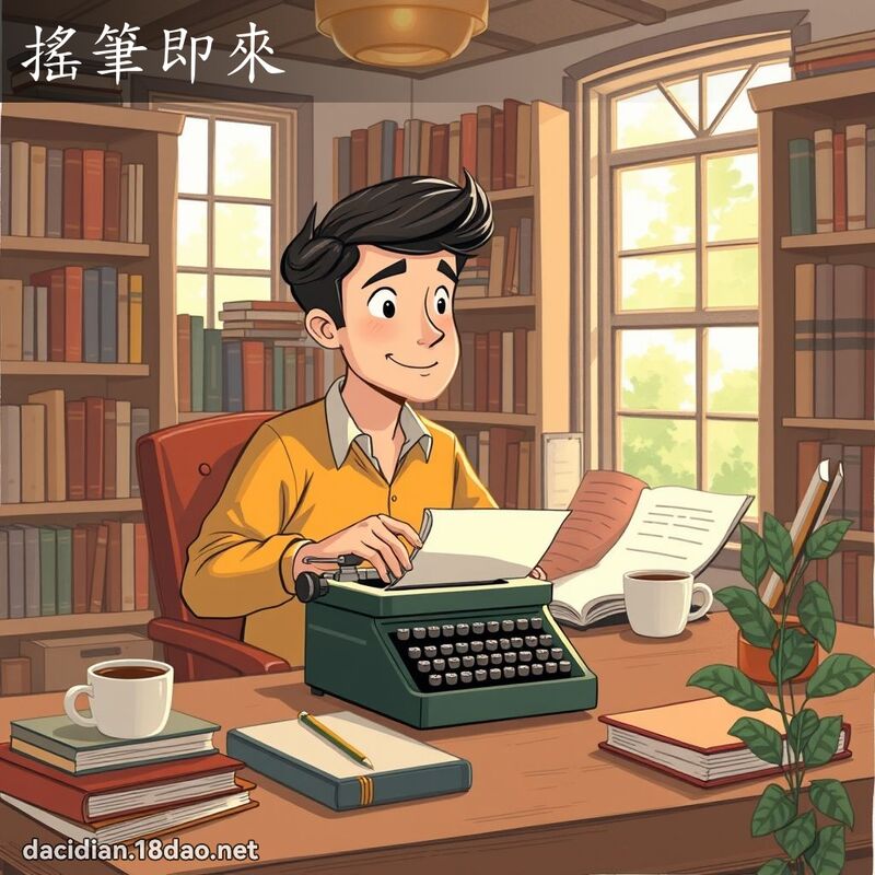 搖筆即來 - 國語大辭典配圖