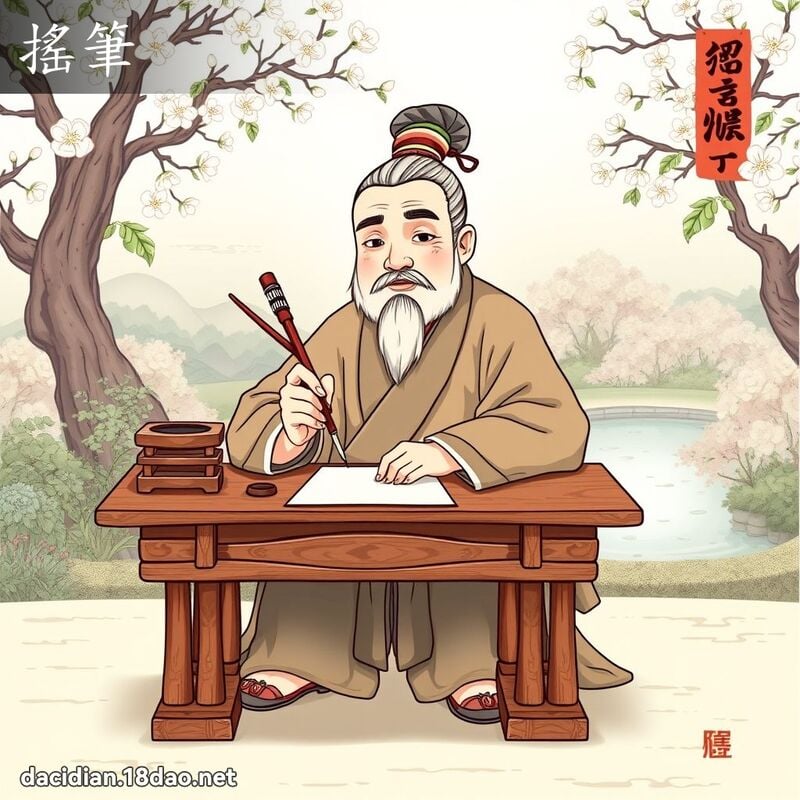 搖筆 - 國語大辭典配圖