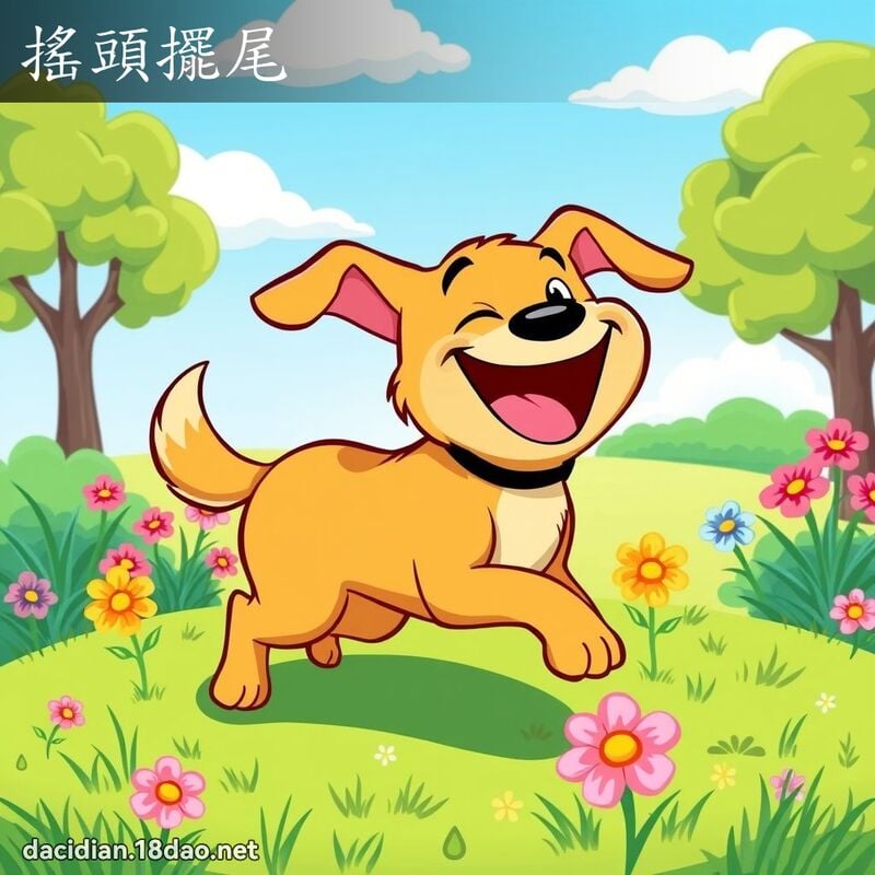 搖頭擺尾 - 國語大辭典配圖