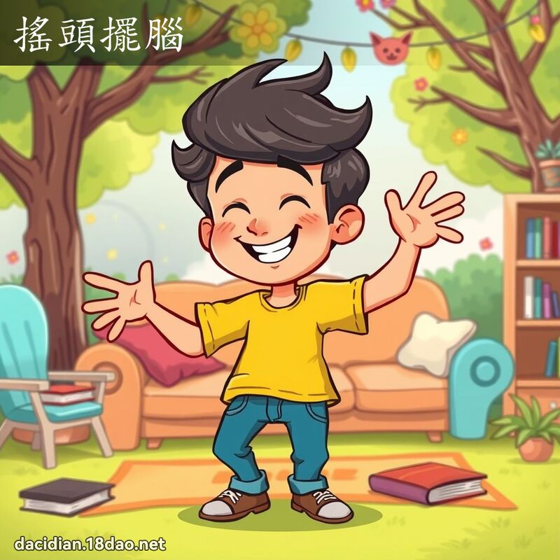 摇头摆脑 - 国语大辞典配图