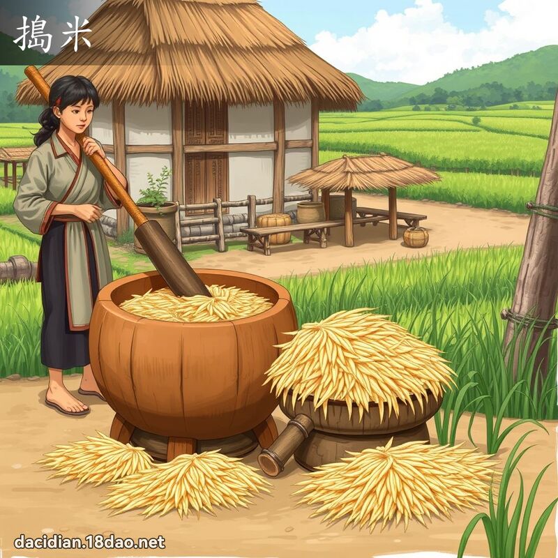 捣米 - 国语大辞典配图