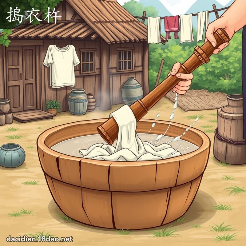 捣衣杵 - 国语大辞典配图