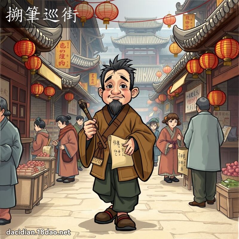 搠笔巡街 - 国语大辞典配图