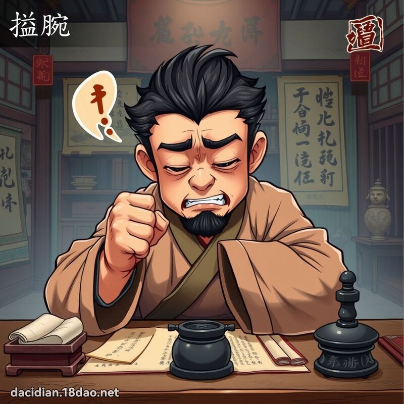 搤腕 - 国语大辞典配图