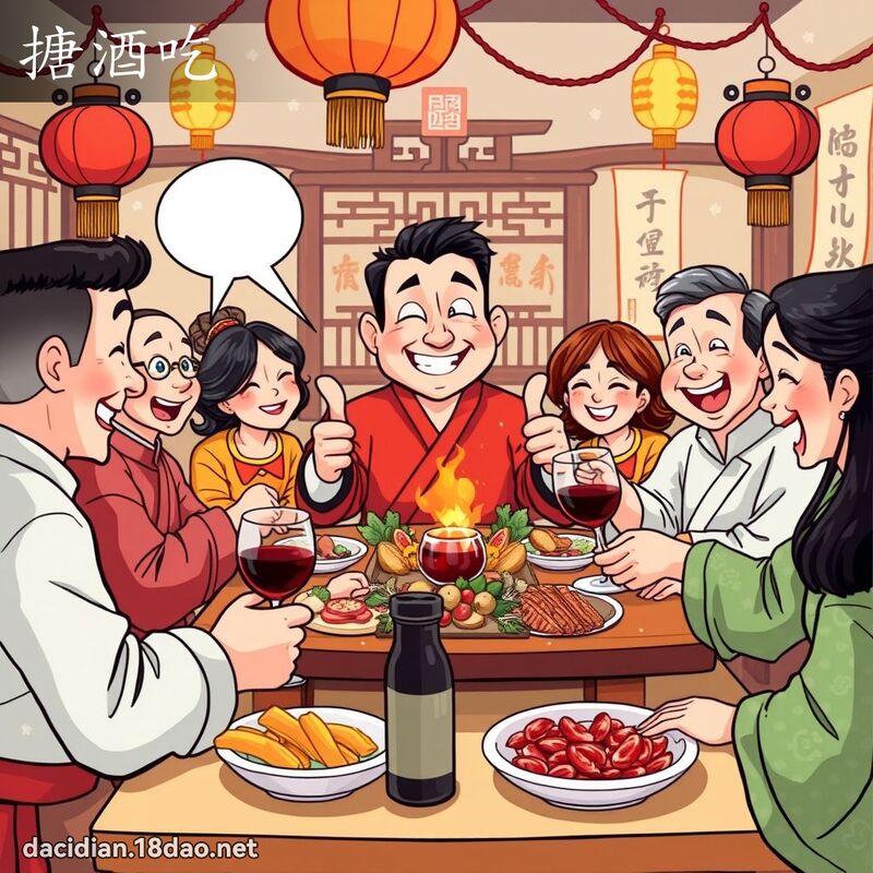 搪酒吃 - 國語大辭典配圖