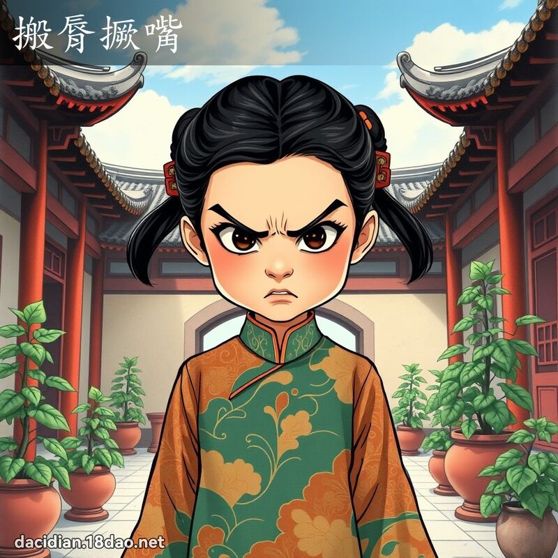 搬脣撅嘴 - 国语大辞典配图