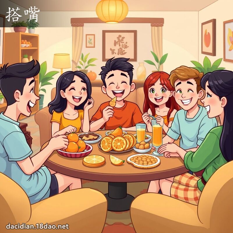 搭嘴 - 國語大辭典配圖