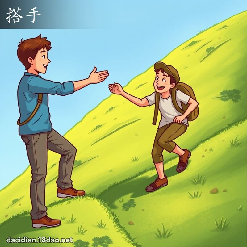 搭手 - 國語大辭典配圖