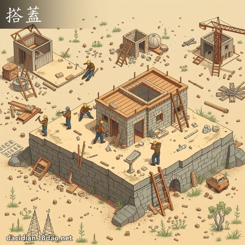 搭蓋 - 國語大辭典配圖