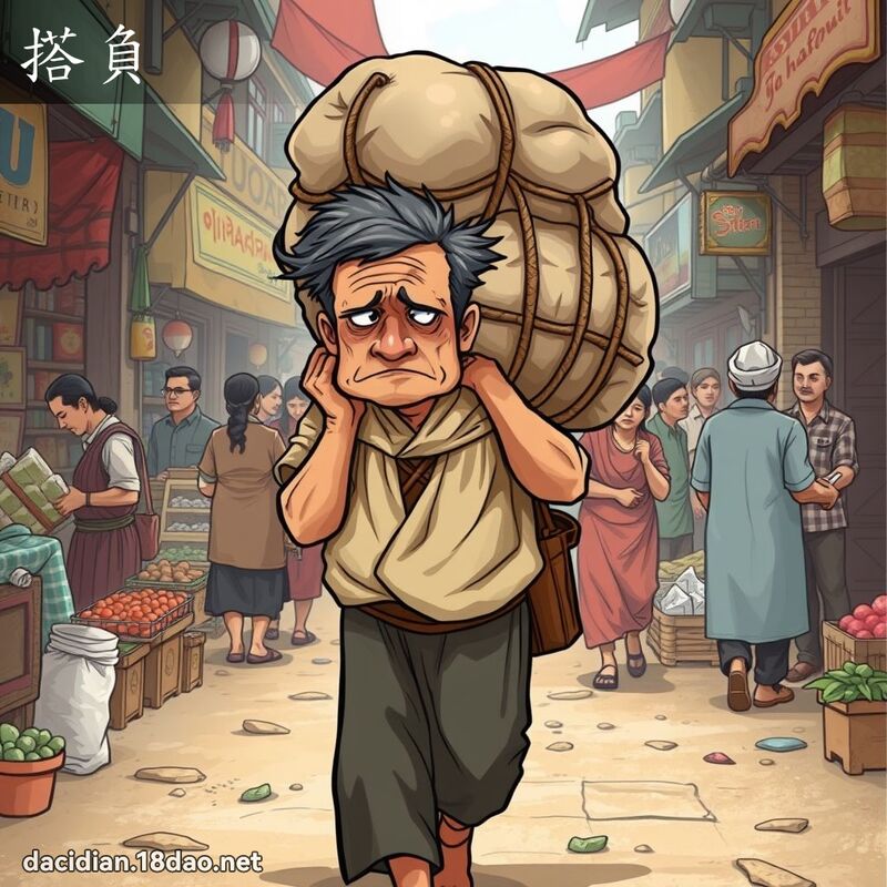搭负 - 国语大辞典配图