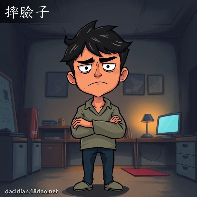 摔臉子 - 國語大辭典配圖