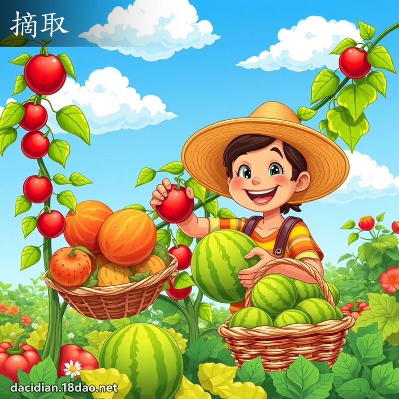摘取 - 国语大辞典配图