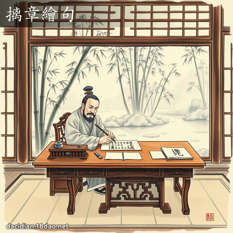 摛章繪句 - 國語大辭典配圖