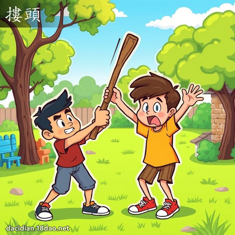 摟頭 - 國語大辭典配圖