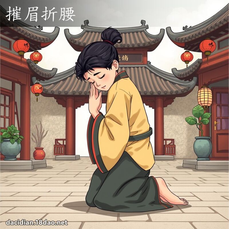 摧眉折腰 - 國語大辭典配圖