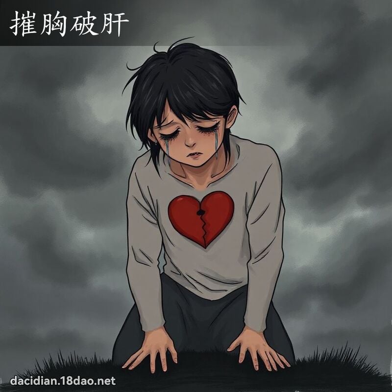 摧胸破肝 - 国语大辞典配图