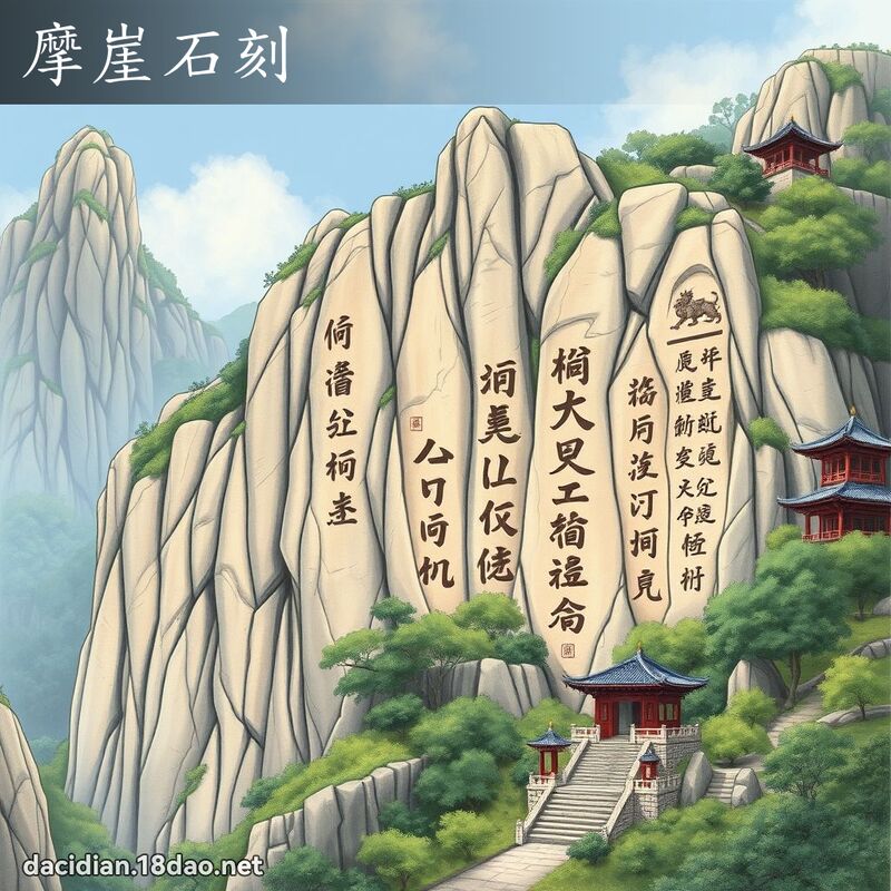 摩崖石刻 - 国语大辞典配图