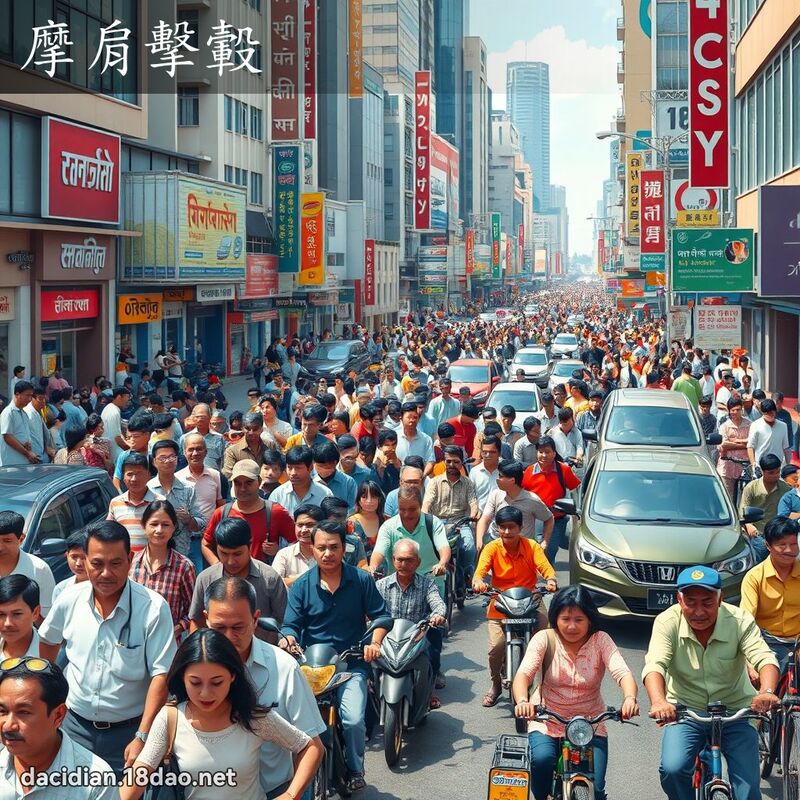 摩肩擊轂 - 國語大辭典配圖