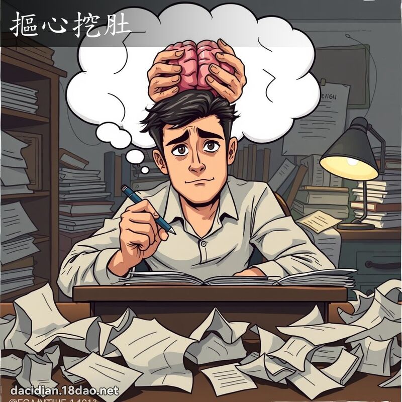抠心挖肚 - 国语大辞典配图