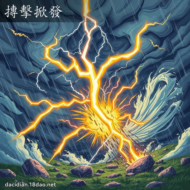 摶擊掀發 - 國語大辭典配圖