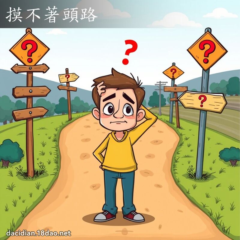 摸不著头路 - 国语大辞典配图