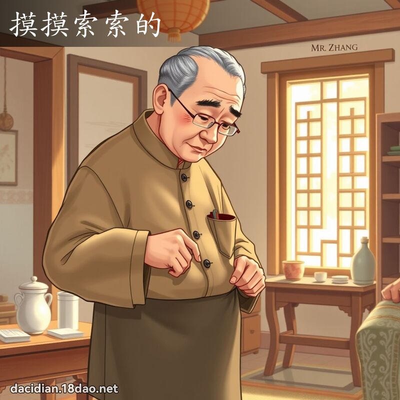 摸摸索索的 - 國語大辭典配圖