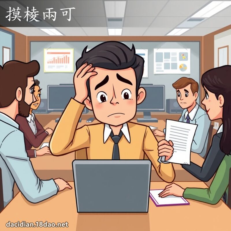 摸棱两可 - 国语大辞典配图