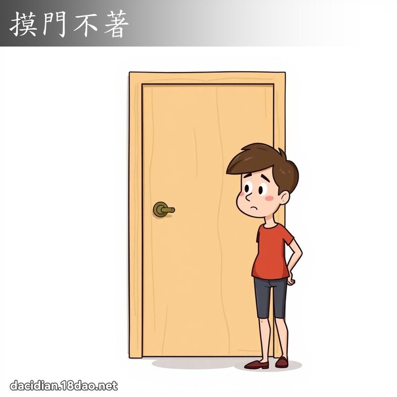 摸门不著 - 国语大辞典配图