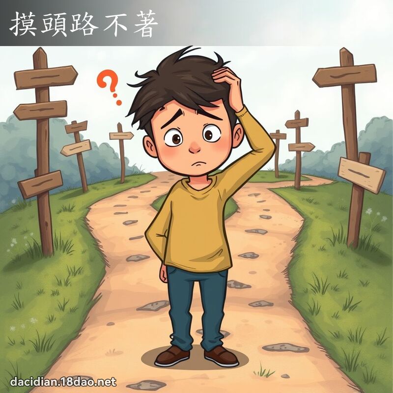 摸頭路不著 - 國語大辭典配圖