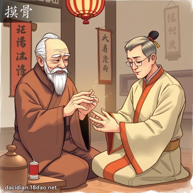 摸骨 - 国语大辞典配图