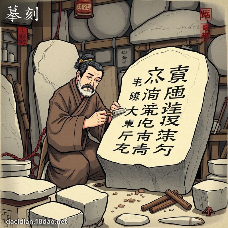 摹刻 - 國語大辭典配圖