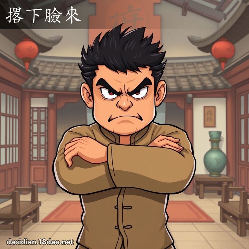 撂下臉來 - 國語大辭典配圖