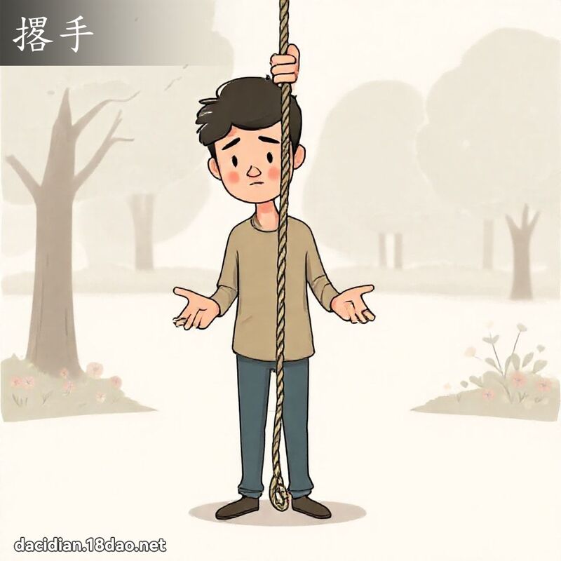 撂手 - 國語大辭典配圖