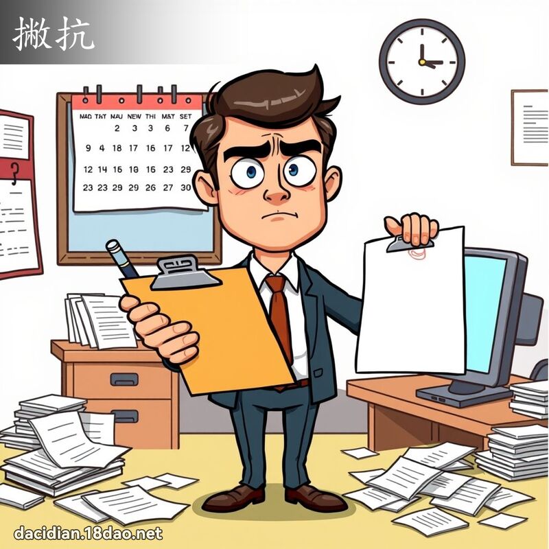 撇抗 - 國語大辭典配圖