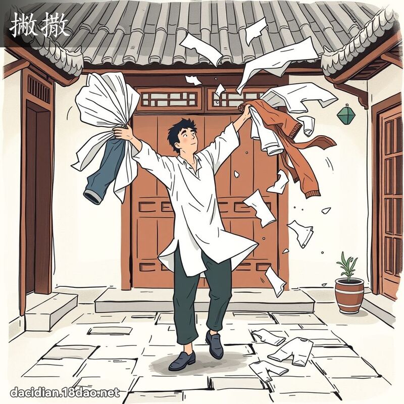撇撒 - 國語大辭典配圖