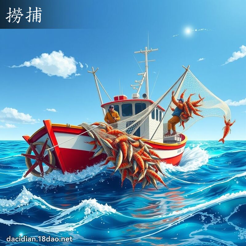 捞捕 - 国语大辞典配图
