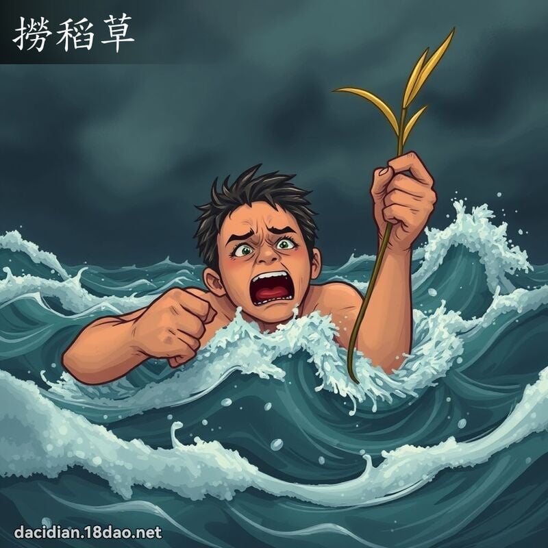 捞稻草 - 国语大辞典配图