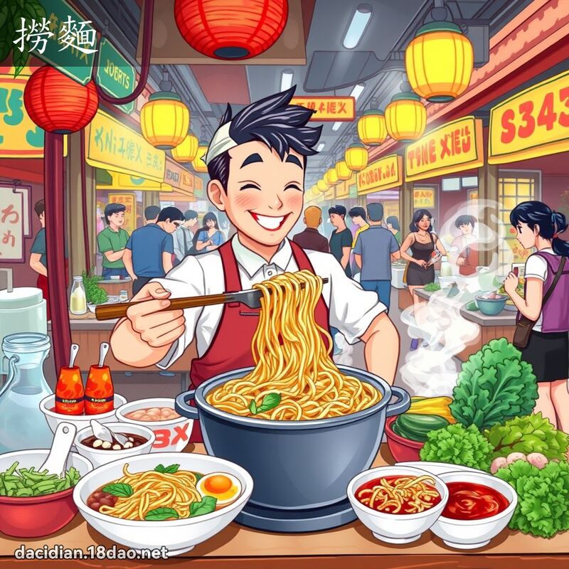 撈麵 - 國語大辭典配圖