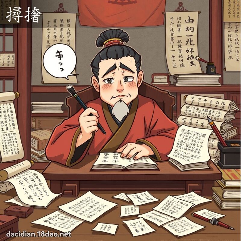 撏撦 - 國語大辭典配圖