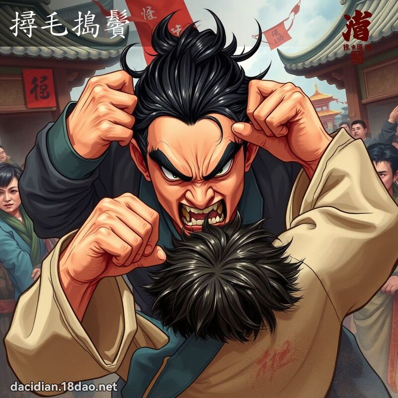 撏毛捣鬢 - 国语大辞典配图