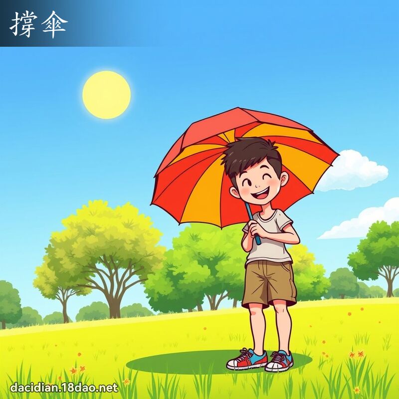 撐傘 - 國語大辭典配圖