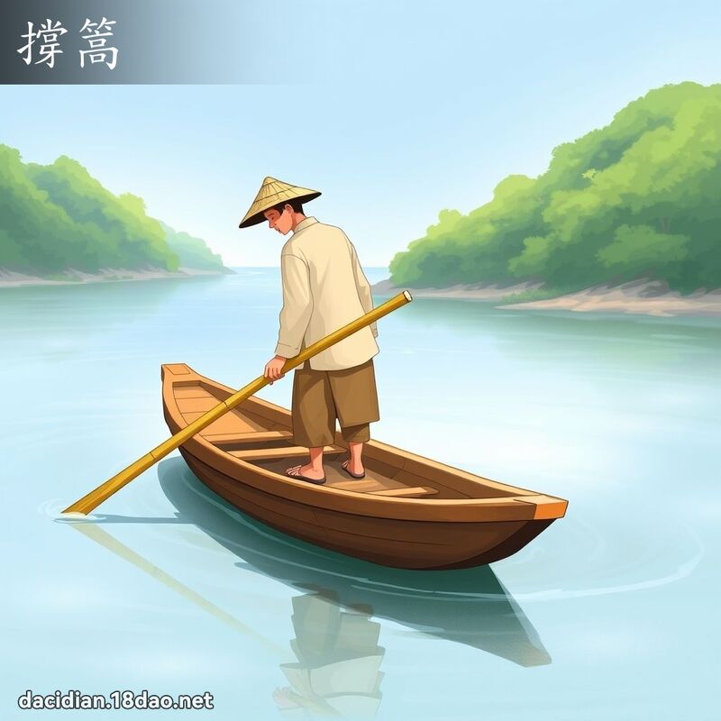 撑篙 - 国语大辞典配图
